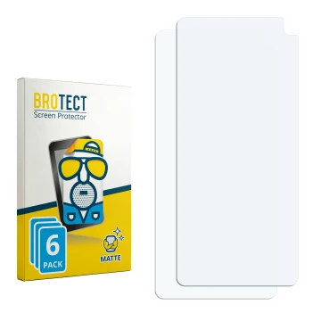 Parte frontal de un envase de producto con el logotipo de la marca BROTECT. Al lado está el protector de pantalla correspondie