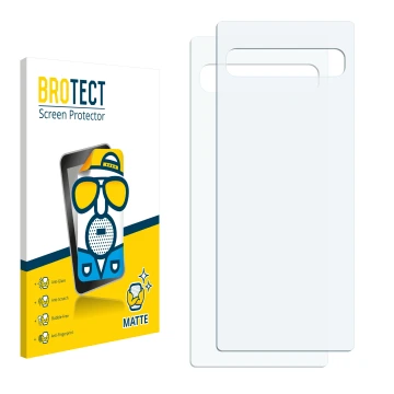 Parte frontal de un envase de producto con el logotipo de la marca BROTECT. Al lado está el protector de pantalla correspondie