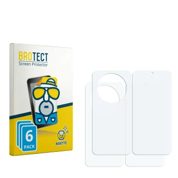 Parte frontal de un envase de producto con el logotipo de la marca BROTECT. Al lado está el protector de pantalla correspondie