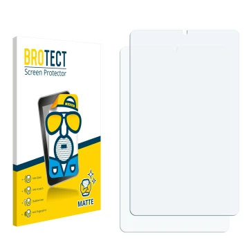 Parte frontal de un envase de producto con el logotipo de la marca BROTECT. Al lado está el protector de pantalla correspondie
