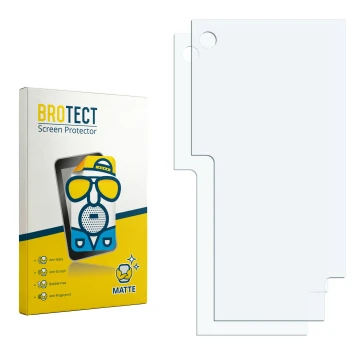 Parte frontal de un envase de producto con el logotipo de la marca BROTECT. Al lado está el protector de pantalla correspondie