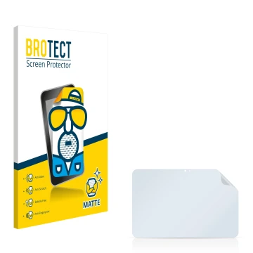 Parte frontal de un envase de producto con el logotipo de la marca BROTECT. Al lado está el protector de pantalla correspondie