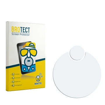 Parte frontal de un envase de producto con el logotipo de la marca BROTECT. Al lado está el protector de pantalla correspondie