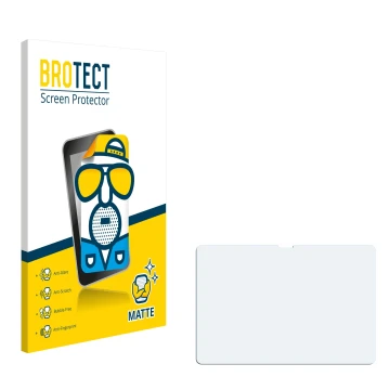 Parte frontal de un envase de producto con el logotipo de la marca BROTECT. Al lado está el protector de pantalla correspondie