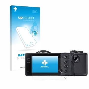 Parte frontal de un envase de producto con el logotipo de la marca upscreen. Al lado se muestra el dispositivo Sigma dp2 Quatt