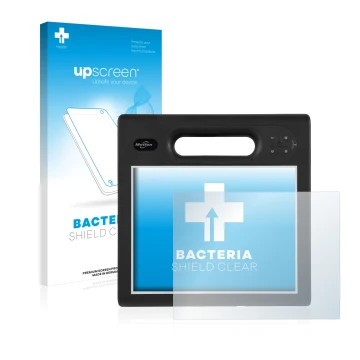 Parte frontal de un envase de producto con el logotipo de la marca upscreen. Al lado se muestra el dispositivo Motion Computin