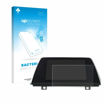 Parte frontal de un envase de producto con el logotipo de la marca upscreen. Al lado se muestra el dispositivo BMW Professiona