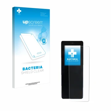 Parte frontal de un envase de producto con el logotipo de la marca upscreen. Al lado se muestra el dispositivo Stromer ST2 Omn