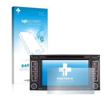Parte frontal de un envase de producto con el logotipo de la marca upscreen. Al lado se muestra el dispositivo Erisin ES 7856T