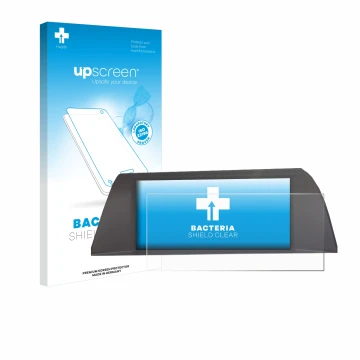 Parte frontal de un envase de producto con el logotipo de la marca upscreen. Al lado se muestra el dispositivo BMW 5 F10 2010-