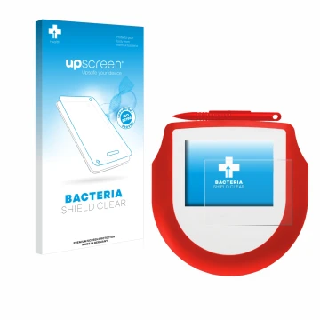 Parte frontal de un envase de producto con el logotipo de la marca upscreen. Al lado se muestra el dispositivo Signotec Signat