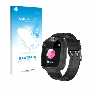 Parte frontal de un envase de producto con el logotipo de la marca upscreen. Al lado se muestra el dispositivo Auburet ETX001 