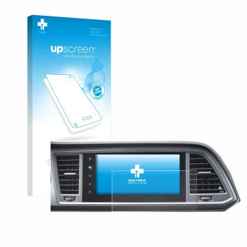 Parte frontal de un envase de producto con el logotipo de la marca upscreen. Al lado se muestra el dispositivo Seat Cupra Atec