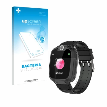 Parte frontal de un envase de producto con el logotipo de la marca upscreen. Al lado se muestra el dispositivo Pthtechus S12 c