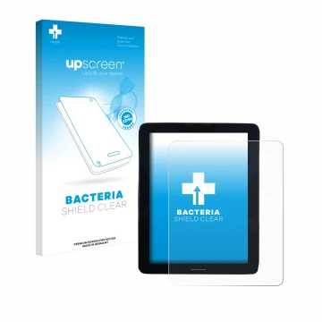 Parte frontal de un envase de producto con el logotipo de la marca upscreen. Al lado se muestra el dispositivo Volvo Polestar 