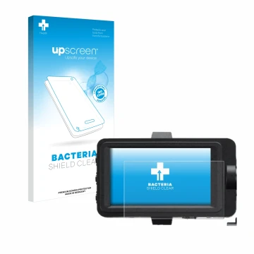 Parte frontal de un envase de producto con el logotipo de la marca upscreen. Al lado se muestra el dispositivo Sony FX6 con su