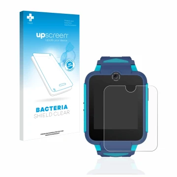 Parte frontal de un envase de producto con el logotipo de la marca upscreen. Al lado se muestra el dispositivo TCL Movetime Fa