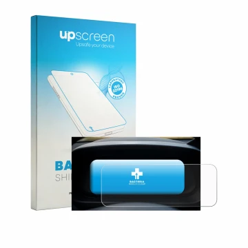Parte frontal de un envase de producto con el logotipo de la marca upscreen. Al lado se muestra el dispositivo Hyundai i20 BC3