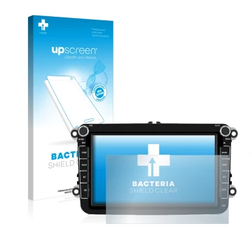 Parte frontal de un envase de producto con el logotipo de la marca upscreen. Al lado se muestra el dispositivo Isudar T72 8