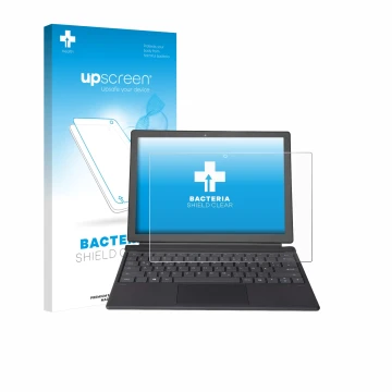 Parte frontal de un envase de producto con el logotipo de la marca upscreen. Al lado se muestra el dispositivo Wortmann Terra 