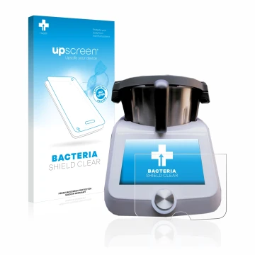 Parte frontal de un envase de producto con el logotipo de la marca upscreen. Al lado se muestra el dispositivo SilverCrest Mon