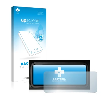 Parte frontal de un envase de producto con el logotipo de la marca upscreen. Al lado se muestra el dispositivo Hyundai Kona 20