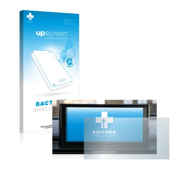 Parte frontal de un envase de producto con el logotipo de la marca upscreen. Al lado se muestra el dispositivo Audi Q5 2021 MM