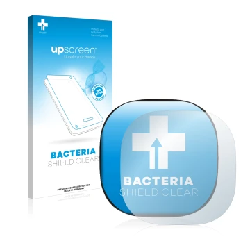 Parte frontal de un envase de producto con el logotipo de la marca upscreen. Al lado se muestra el dispositivo ecobee Smart Th