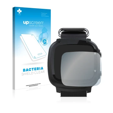 Parte frontal de un envase de producto con el logotipo de la marca upscreen. Al lado se muestra el dispositivo Aqualung i330r 