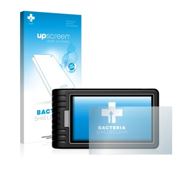 Parte frontal de un envase de producto con el logotipo de la marca upscreen. Al lado se muestra el dispositivo Topdon ArtiDiag