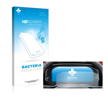 Parte frontal de un envase de producto con el logotipo de la marca upscreen. Al lado se muestra el dispositivo Volkswagen Tigu