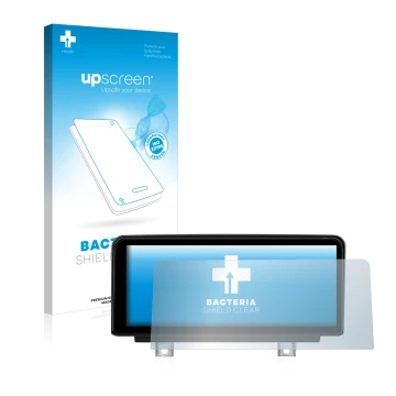 Parte frontal de un envase de producto con el logotipo de la marca upscreen. Al lado se muestra el dispositivo Koason BMW 3 Se