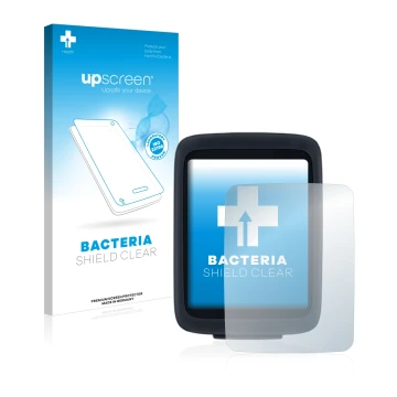 Parte frontal de un envase de producto con el logotipo de la marca upscreen. Al lado se muestra el dispositivo Sigma BC 10.0 W