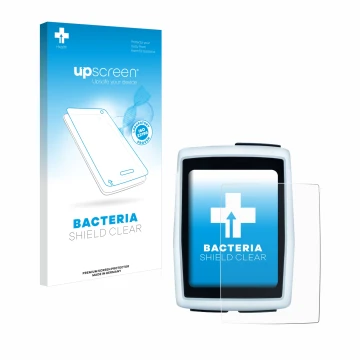 Parte frontal de un envase de producto con el logotipo de la marca upscreen. Al lado se muestra el dispositivo Sigma BC 12.0 W