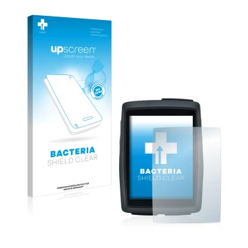 Parte frontal de un envase de producto con el logotipo de la marca upscreen. Al lado se muestra el dispositivo Sigma BC 14.0 W