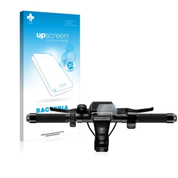 Parte frontal de un envase de producto con el logotipo de la marca upscreen. Al lado se muestra el dispositivo SoFlow SO4 Pro 