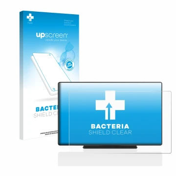 Parte frontal de un envase de producto con el logotipo de la marca upscreen. Al lado se muestra el dispositivo Carpuride W901 