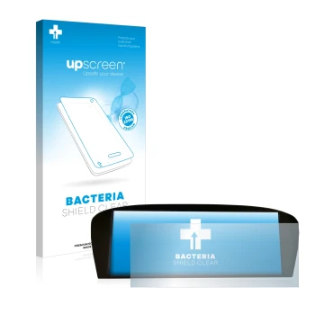 Parte frontal de un envase de producto con el logotipo de la marca upscreen. Al lado se muestra el dispositivo BMW E91 320d Ci