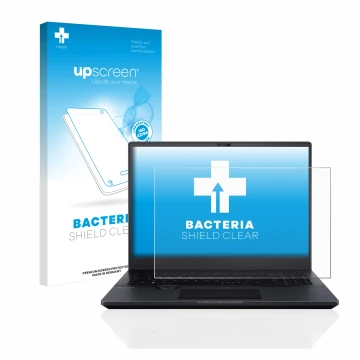 Parte frontal de un envase de producto con el logotipo de la marca upscreen. Al lado se muestra el dispositivo ASUS ProArt Stu