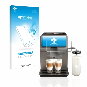 Parte frontal de un envase de producto con el logotipo de la marca upscreen. Al lado se muestra el dispositivo WMF Perfection 
