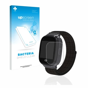 Parte frontal de un envase de producto con el logotipo de la marca upscreen. Al lado se muestra el dispositivo Pthtechus 4G GP