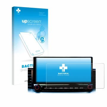 Parte frontal de un envase de producto con el logotipo de la marca upscreen. Al lado se muestra el dispositivo Kia Xceed 2023 