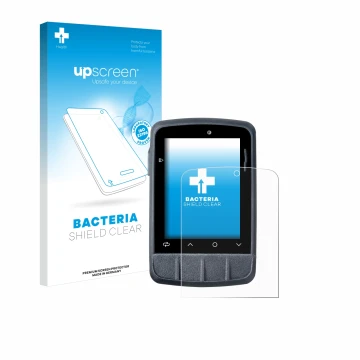 Parte frontal de un envase de producto con el logotipo de la marca upscreen. Al lado se muestra el dispositivo Giant Dash M200