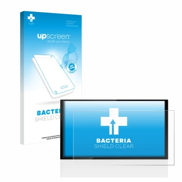 Parte frontal de un envase de producto con el logotipo de la marca upscreen. Al lado se muestra el dispositivo Kenwood DMX 772