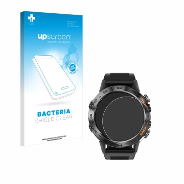 Parte frontal de un envase de producto con el logotipo de la marca upscreen. Al lado se muestra el dispositivo LIGE BW1846A 1.