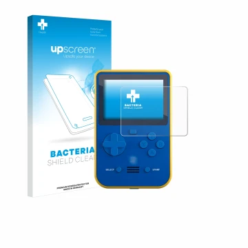 Parte frontal de un envase de producto con el logotipo de la marca upscreen. Al lado se muestra el dispositivo Blaze Super Poc
