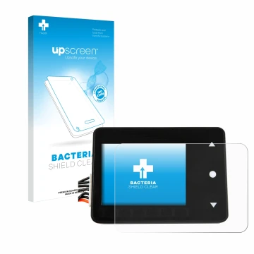 Parte frontal de un envase de producto con el logotipo de la marca upscreen. Al lado se muestra el dispositivo Spektrum Smart 