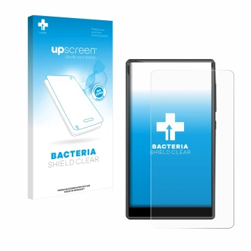 Parte frontal de un envase de producto con el logotipo de la marca upscreen. Al lado se muestra el dispositivo innioasis G1-80