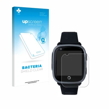 Parte frontal de un envase de producto con el logotipo de la marca upscreen. Al lado se muestra el dispositivo SoyMomo Space 1