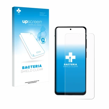 Parte frontal de un envase de producto con el logotipo de la marca upscreen. Al lado se muestra el dispositivo Murena 2 con su